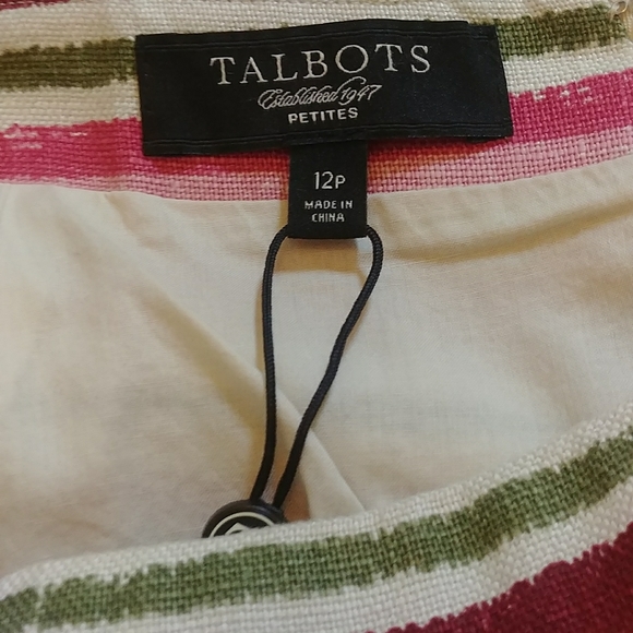 NWT Talbot Petites Striped Colorful Lined Midi Pencil Skirt Back Zipper Closure - Picture 7 of 7